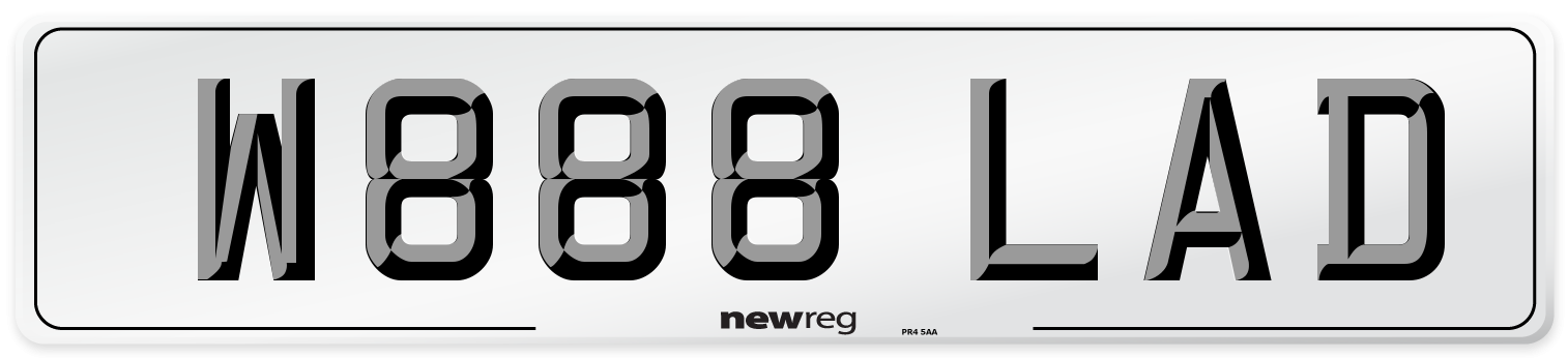 W888 LAD Number Plate from New Reg